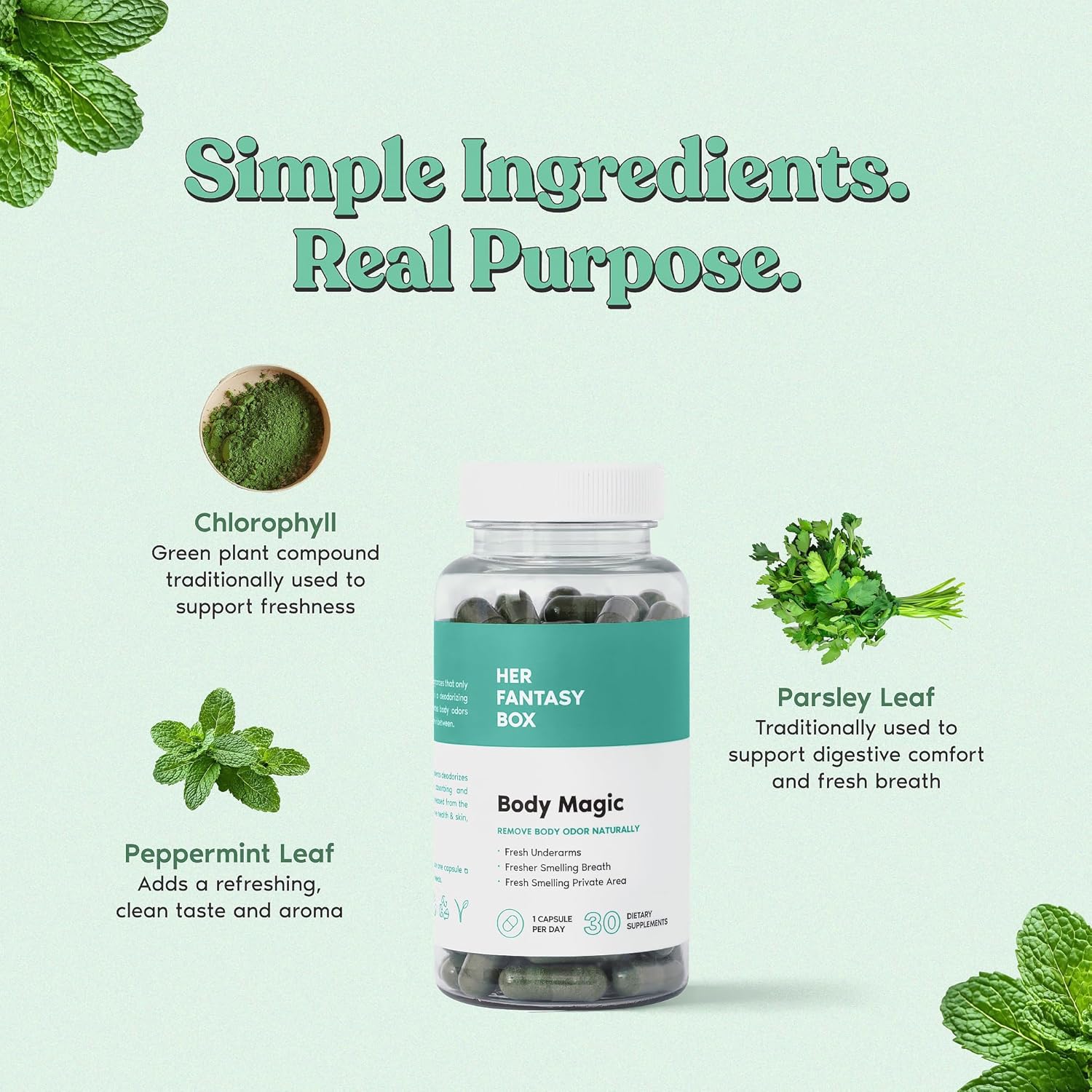 Body Magic™ Dile adiós al mal olor desde adentro.